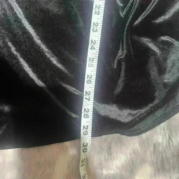 Y2K VTG Lip Service Women Tunic Top Small Lace Up Crushed Velvet Bell Sleeve XL - Picture 8 of 8